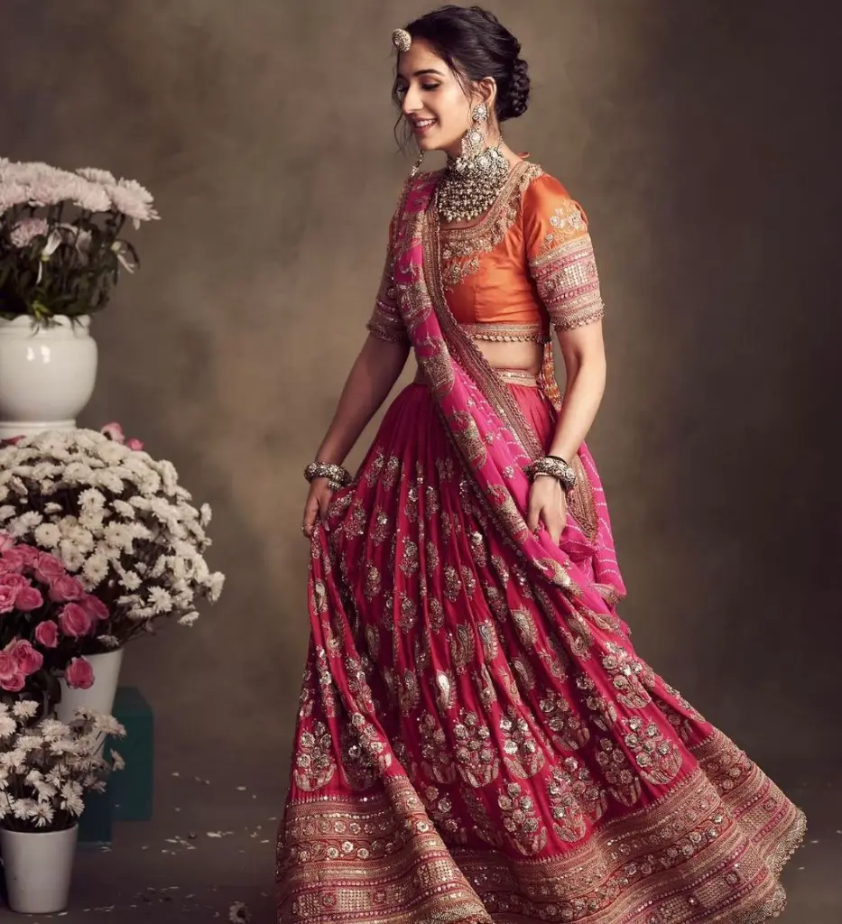 Heavy Embroidery Sequence Work lahenga choli with Dupatta  