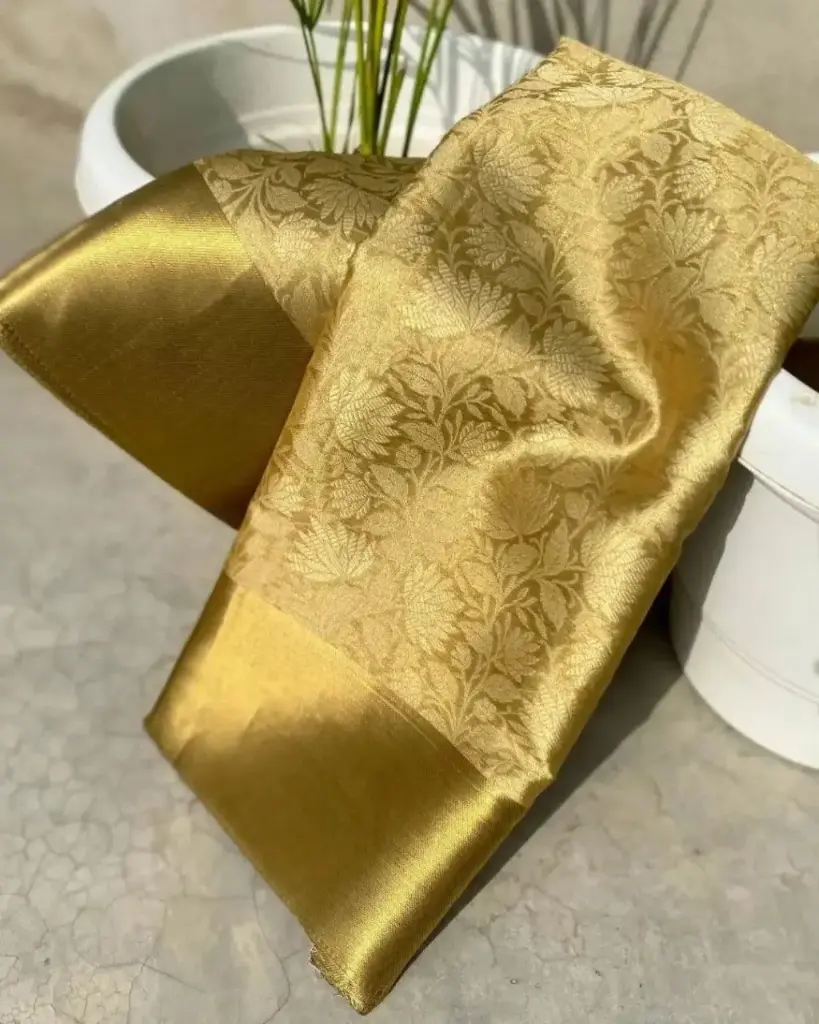 Pure handloom pure kanchivaram slik Saree with tressal blouse with border  