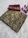 c-pallu seqance thread work with cut work border saree with Blouse 