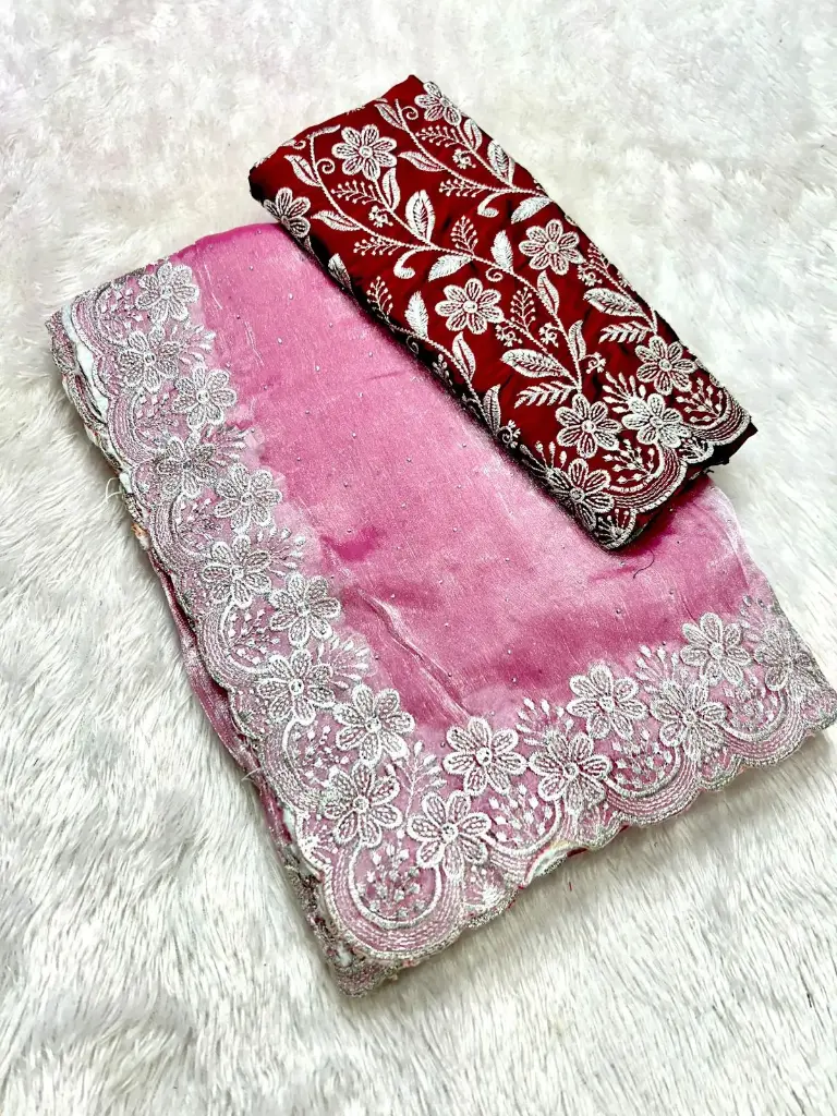 Designer Embroidery Work Blouse and saree