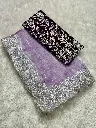 Premium Burberry Jimmy Choo zari Embroidery Saree with blouse