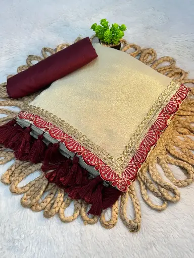 NEW COLOR ADD FIRST TIME IN MARKET TISSUE GOLDEN SOFT SAREE 