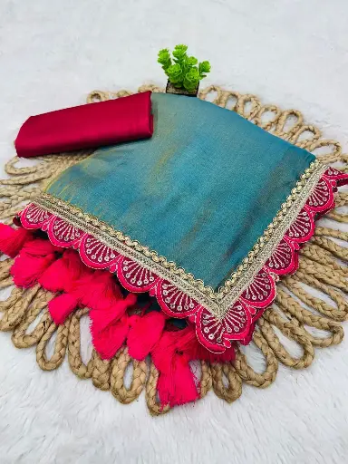 NEW COLOR ADD FIRST TIME IN MARKET TISSUE GOLDEN SOFT SAREE 