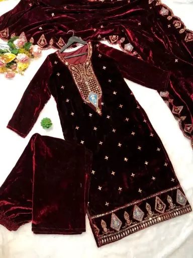 Dress with shalwar and dupatta 